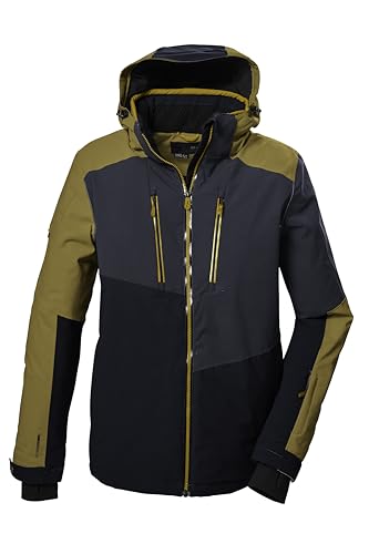 killtec Herren Skijacke/Funktionsjacke mit abzippbarer Kapuze und Schneefang KSW 70 MN SKI JCKT, blasses oliv, L, 41957-000 im Sale